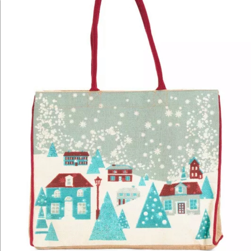 NWT Upcycled Wonderland Burlap Tote